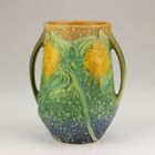 Roseville Pottery Sunflower Vase, Shape 512-5, Gold/Green/Blue/Brown
