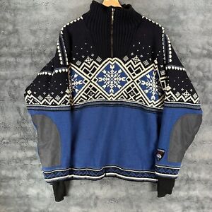 Dale Of Norway Norge Patch 1/4 Zip Men’s Size XL Blue