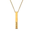 Custom Name Engraved Bar Pendant Personalized Engraved Necklace Women jewelry.