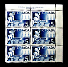 Canada Scott #355, Corner Block of 6 - Pioneer Settlers - Mint, NH, #C851