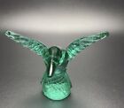 Vintage Crea Milano Art Glass Hummingbird Figurine 2.5” T Green