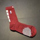 Nike NBA Authentics Socks Quick Grip L Red Player Team Issued Elite Mid Length