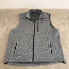Orvis Vest Men's XL Gray Full Zip Heathered Knit Fishing Hiking Sweater Fleece