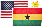 3x5 3’x5’ Wholesale Set (2 Pack) USA American & Ghana Country Flag Banner