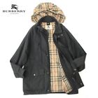 BURBERRY LONDON Half Blouson Mountain Jacket Hooded Black Men Size 50/L Used