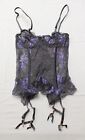 Savage X Fenty Women's Living in the Clouds Lace Corset CG2 Black Pearl Size XS