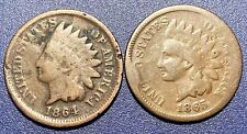 1864 & 1865 Bronze Indian Head Small Cent Lot 1c *2 Early Dates*