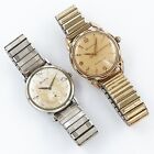 Lot of 2 Vintage Bulova 10KT Gold Filled Men's Hand Wind Watches FOR REPAIR