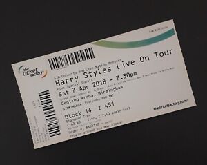 Harry Styles Tickets - Unused Ticket(s) Birmingham 07/04/2018 Memorabilia