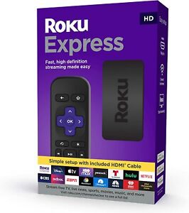 Roku Express HD Streaming Media Player with High Speed HDMI Cable - Black