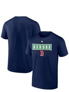Boston Red Sox MLB Men's Majestic Navy Short Sleeve Distressed T-Shirts: L-2XL