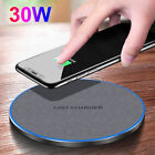 30W Wireless Fast Charging Mat Charger Pad Dock For Apple AirPods iPhone Samsung