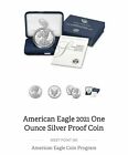 2021 W TY 1 PROOF AMERICAN SILVER EAGLE COIN - BOX & COA - DEEP CAMEO  FRESH