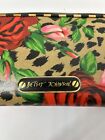 Betsey Johnson Clutch Purse Pink & Red Roses Multicolor with Leopard Look