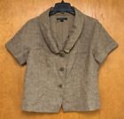 Lafayette 148 New York Women's Brown Linen/Wool 3 Button Blazer Size 14 S/S