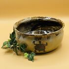 New ListingHand Thrown Pottery Bowl Signed Brown Drip Glaze Primitive Ext. Design  8-1/2” D