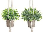 Fake Potted Hanging Plants 2 Pack Artificial Plants with Macrame Plant Hange