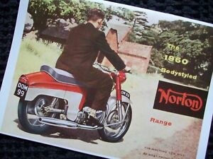 NORTON 1960 MOTORCYCLE SALES BROCHURE REPRODUCED FREE POST UK ONLY