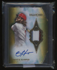 2021 Topps Diamond Icons Bryce Harper Signed On Card AUTO 3-Color Patch 1/1