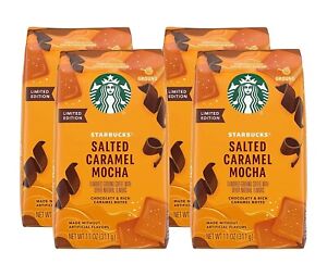 STARBUCKS Salted Caramel Mocha Flavored Ground Coffee 11oz - 4PK - FREE SHIP