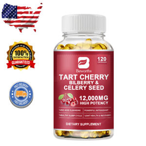 Extra Strength Tart Cherry Extract 12000mg Plus Celery Seed and Bilberry Extract