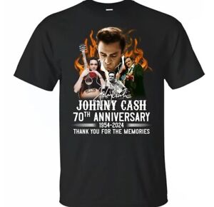 johnny cash 70th anniversary vintage shirt 1954 2024 classic t-shirt