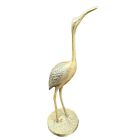 Vintage Brass Crane Heron Egret Figurine 12” Mid Century Modern Bird Decor