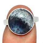 Natural Merlinite Dendritic Opal - Turkey 925 Silver Ring Jewelry s.5.5 CR41159