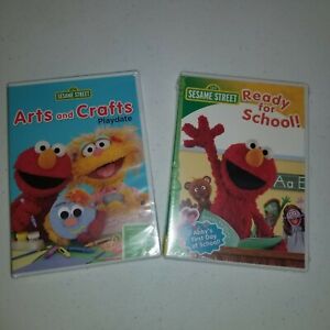 Sesame Street DVD Lot Of Two Ready for School & Arts Crafts Playdate Set New