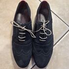 Ted Baker London Men's Oalvinn Suede Wing Tip Dress Shoes Navy Size 13 US