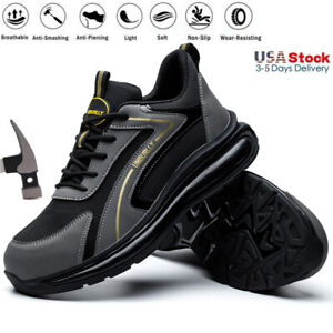 Indestructible Mens Safety Shoes Steel Toe Sneakers Work Boots Slip Resistant