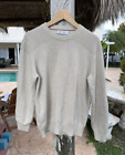 BRUNELLO CUCINELLI  BEIGE CASHMERE KNIT CASUAL SWEATER Sz 50 MADE IN ITALY