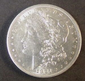 1921 D Morgan Silver Dollar AU/BU Nice Coin