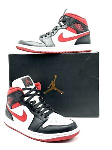 Nike Air Jordan 1 Mid Gym Red Black 554724-122 Men's Size 10
