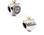 Authentic Pandora Silver & 14kt Gold Princess Heart Charm W/ Gift Box