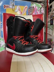 New Listing2011 Nike SB Vapen Size 9 Snowboard Boots USED 447125-001 Black Red Dark Shadow