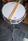Ludwig 14x5 Black And White Badge Snare Drum With Stand And Sticks New Heads