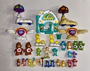 CARE BEARS VINTAGE 29 PIECE LOT 80s PVC CARE A LOT PLAYSET SEE SAW CLOUD CAR