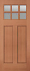 Exterior Mahogany 6 Lite Craftsman Flat Panel Solid Stain Grade Wood Entry Doors