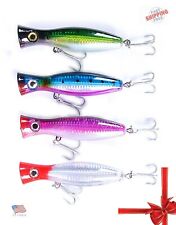 Lot of 4 Big Large TopWater Poppers Saltwater Surf Offshore Fishing Lure