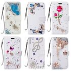 Wallet Leather Phone Case Bling Diamond Sparkly Stand Protective Cover for Women