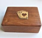Wood Playing Card Box with Brass Accent for Single Deck