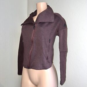 Adidas Stella Mccartney Ladies XS Burgundy Mock Neck Full Zip Sweater Jacket
