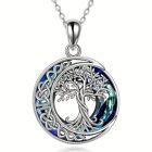 Fashion Women Tree Of Life Crystal Pendant Necklace Jewelry Blue Silvery Gift