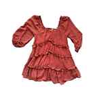 Love Colette Babydoll Tiered Rust Mini Dress Size Small Polka Dot S NWT