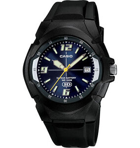 Casio MW600F-2AV, Men's Watch, Black Resin, Blue Dial, Date, 10 Year Battery