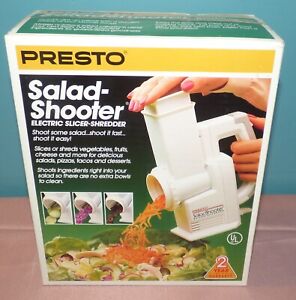 PRESTO Salad-Shooter Electric Slicer-Shredder Model 02910 Sealed New! Vintage