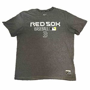 Nike Boston Red Sox T-shirt Mens Large Gray MLB baseball Dri-Fit