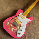 Pink Paisley Caster Semi-hollow electric guitar f hole body shipping quickly