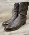 Justin Western 3162 Cowboy Boots Dark Brown Leather Mens Size 12 D Made In USA